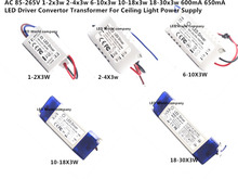 AC 85-265V 1-2x3w 2-4x3w 6-10x3w 10-18x3w 18-30x3w 600mA 650mA Светодиодный драйвер Трансформатор для потолочного светильника источник питания 2024 - купить недорого