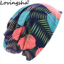 Lovingsha chapéu touca de cabeça fina feminina, chapéu design da moda para homens e mulheres, cachecol multifuncional ht107 2024 - compre barato
