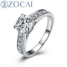 Женское кольцо с бриллиантами ZOCAI, настоящее обручальное кольцо с круглой огранкой, 18 К, белое золото, 1,0 карат, модель W04635 (AU750) 2024 - купить недорого