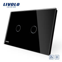 Livolo AU/US standard, VL-C902DR-12, Luxury Crystal Glass Panel, Dimmer and Remote Touch Wall Light Switch, Wireless Switch 2024 - buy cheap