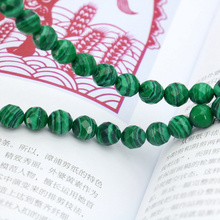 Green malachite faceted round shape 8mm loose beads 15" stripe stone fashion women jewelry  wholesale 2024 - buy cheap