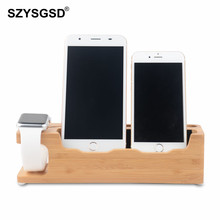 Wooden Charging Dock Station Mobile Phone Holder Stand For iPhone X 8 7 Plus 6 6S Plus 5s SE For Apple Watch Phone Holder Stand 2024 - buy cheap