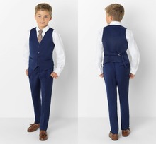 Conjunto de ropa a medida para niños, traje de 3 piezas para baile de graduación (chaqueta + Pantalones + corbata + chaleco) 021, novedad de 2019 2024 - compra barato