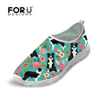 FORUDESIGNS Casual Sneakers Female Border Collie Printing Flat Summer Shoes Ladies Mesh Lightweight Sneakers for Female Platform 2024 - buy cheap