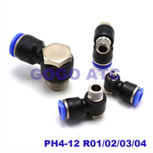 Conector rápido neumático PH4-12-M5/01/02/03/04 tubo hexagonal roscado conector rápido tipo L rosca macho conector 2024 - compra barato