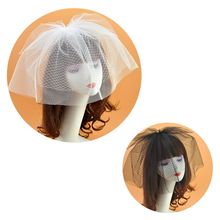 Womens Bridal Wedding Fascinator Veil Hat Solid Color Two Layers Fishnet Mesh Hair Clips Photography Props Cocktail Headwear 2024 - buy cheap