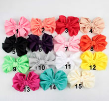 Yundfly 5pcs 4.6" Fabric Chiffon Bowknot For DIY Headband Clips Handmade Solid Flower Bow for Kids Girls Hair Accessories 2024 - buy cheap