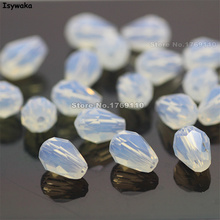 Isywaka 70pcs Milky White  Color 5*7mm Faceted Teardrop Beads Austria Crystal Beads charm Glass Beads Loose Spacer Bead 2024 - buy cheap