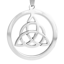 50pcs Criple Knot druids amulet triquetra triangle Trinity high polish round Pendant stainless steel Necklace Pendant wholesale 2024 - buy cheap