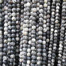 Black Network zebra Stripes Natural Stone Beads  4mm 6mm 8mm 10mm 12mm Strand16'' 2024 - buy cheap