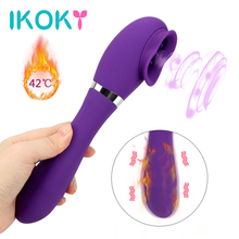 IKOKY 10 Speeds Clitoris Stimulator Tongue Vibrator Heating Oral licking G-spot Nipple Sucker Female Masturbator 2024 - buy cheap