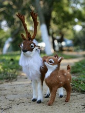 lovely simulation reindeer and baby deer toys polyethylene & furs deer dolls gift 1674 2024 - buy cheap