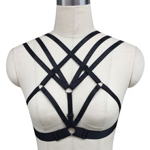 Women's cage bra black body harness sexy lingerie spandex harajuku pastel goth harness fetish bondage harness bra  sexy lingerie 2024 - buy cheap