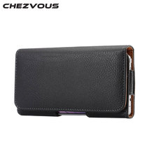 CHEZVOUS Universal 5.2 inch Belt Clip Holster Leather Mobile Phone Cases Pouch For Samsung Galaxy S6 edge S7 S6 S5 2024 - buy cheap
