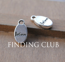 30 pcs  Silver Color Letter Believe Letter Charms Metal Bracelet Necklace Jewelry Findings  A563 2024 - buy cheap