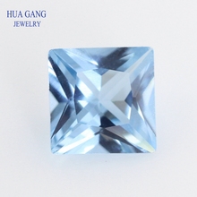 106# Blue Square Shape Princess Cut Synthetic Spinel Stone For Jewelry Size 2x2mm~10x10mm 2024 - buy cheap