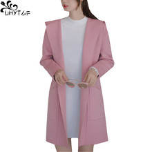 UHYTGF-suéter largo con capucha para mujer, abrigo largo estilo Harajuku, informal, de talla grande, a la moda, invierno, 20218, 393 2024 - compra barato