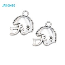 JAKONGO Hot Sale Antique Silver Football Helmet Charms Pendants for Jewelry Making DIY Handmade Craft 19x20mm 2024 - buy cheap