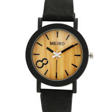 Унисекс ретро деревянные циферблат наручные часы, женские, мужские PU кожаный ремешок кварцевые часы леди простой дизайн наручные часы Relogio # YL5 2024 - купить недорого