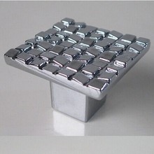Dresser Pull Drawer Pulls Handles Knobs Shiny Silver Mosaic Metal Square / Kitchen Cabinet Knob Handle Pull Furniture Hardware 2024 - buy cheap