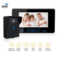 Saful-campainha de vídeo sem fio de 7 polegadas, 2.4ghz, interfone digital, sistema de telefone da porta, com 1 monitor, campainha, câmera 2024 - compre barato