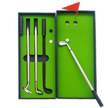 CRESTGOLF Novelty Golf Gifts sets with 10pcs  Golf Club Shaped Alloy Ballpoint Pens ,mini flag,mini ball 2024 - buy cheap