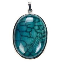 1Pc 30x40mm Oval Shape Natural Stone Green Dragon Vein Agates Cabochon Beads Pendant for Necklace Fashion Women Jewelry Making 2024 - buy cheap