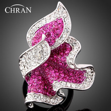 Chran Fashion Silver Plated Promised Rings Jewelry Exquisite Crystal Finger Rings Ladies Gifts 2024 - buy cheap