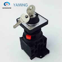 Yaming electric Rotary changeover switch 2 position 0-1 on-off 3 phases with key easy install 690V 20A YMW42-20/3S 2024 - buy cheap