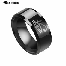 Maxmoon Gift for men Black color Egyptian Eye of Horus Talisman 316L Stainless Steel  Ring Fashion Jewelry 2024 - buy cheap