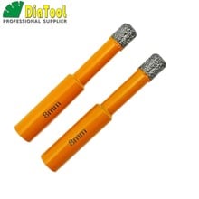 DIATOOL 2pcs Dia 8mm Vaccum Brazed Diamond Drilling Bits 10mm Round Shank Dry Drilling For Stone, Masonry 2024 - buy cheap