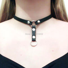 Модное женское кожаное ожерелье-чокер ручной работы в стиле панк и Готика 2024 - купить недорого