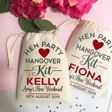 customize names Hen do party wedding Bachelorette Emergency Hangover survival Kits Jewelry Drawstring gift bags candy pouches 2024 - buy cheap