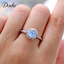 Kpop Fashion 7.5mm Round Blue Imitation Opal Rings for Women Engagement Party Jewelry Ladies Flowers Anel Dropshipping B2300 2024 - buy cheap