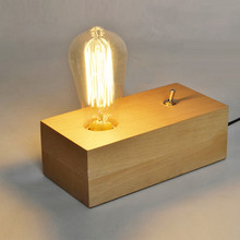 European Vintage Industrial Wood Table Lamp Simple Creative Wood Bedside Light Study Desk Lamp 2024 - buy cheap
