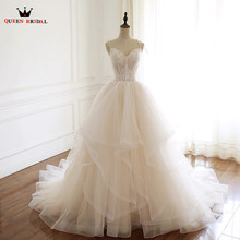 Custom Made Ball Gown Sweetheart Tulle Lace Beading Luxury Elegant Wedding Dresses Wedding Gown 2020 Real Photo WH11 2024 - buy cheap