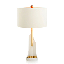Lámpara de mesa de mármol de alta calidad, accesorio de iluminación LED E27 para dormitorio, Vestíbulo y estudio, arte de tela blanca 2024 - compra barato