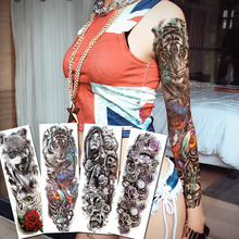 Мужская и женская Временная тату-наклейка FANRUI, водостойкая, полностью покрывающая руки, тигра, ангела, Нун, богини, татуировки 2024 - купить недорого