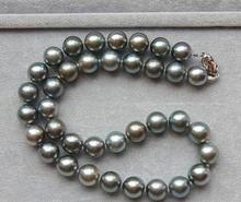 free shipping classic round 11-12mm silver grey pearl necklace 18inch925s 2024 - buy cheap