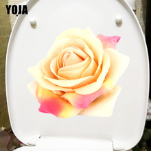 YOJA 22.7X20.5CM Pink Yellow Roses Fashion Kitchen Living Room Wall Sticker Decal Toilet Seat Decor T1-1952 2024 - buy cheap