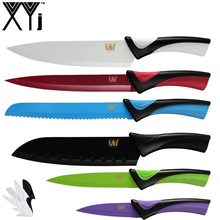 XYj-cuchillos de cocina de acero inoxidable, herramientas de pelado, utilidad Santoku para Chef, rebanador de pan, accesorios, herramientas, cubiertas gratis 2024 - compra barato