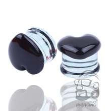 Nuevo producto 1 par de corazón de cristal de diseño de sillín oído tapón de túnel joyería Piercing cuerpo 5mm-16mm 2024 - compra barato