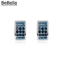 BeBella trendy square stud earrings for women made with Crystals from Swarovski fashion jewelry gift for Christmas 2024 - buy cheap