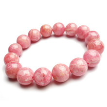 12.5mm Natural Genuine Pink Rose Rhodochrosite Gems Stone Crystal Round Beads Jewelry Stretch Charm Bracelet Free Shipping 2024 - buy cheap