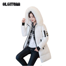New OLGITUM Wadded Cotton Winter Jacket Women 2020 Slim Solid Faux Fur Collar Warm Casual Coat Female Chaquetas Outwear CC608 2024 - buy cheap