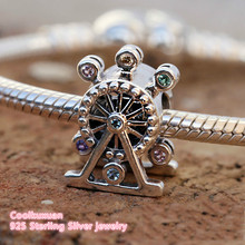 Summer 925 Sterling Silver Ferris Wheel Charm, Multi-Colored Crystal Beads Fit Original Brand Charms Bracelet DIY jewelry 2024 - buy cheap