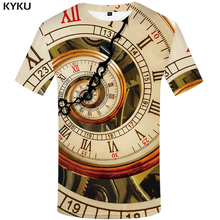 Camisetas divertidas con reloj para hombre, camiseta de Metal con estampado de vórtice, camisetas mecánicas para hombre, camisetas informales con estampado geométrico 2024 - compra barato