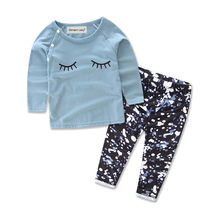 Conjunto de camiseta manga longa + calças, 2 peças, bebê, menina, criança, bebê, conjunto de roupas de outono 2024 - compre barato