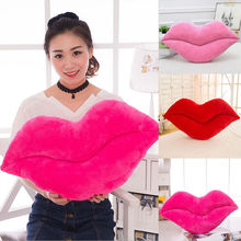Creativo Rosa rojo de los labios en forma de cojín decorativo sofá cintura cojín textil para hogar 2024 - compra barato