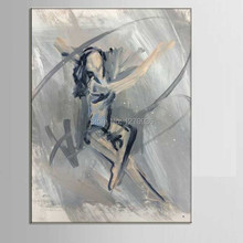 Hand Painted Wall Artwork Decor Calligraphy Modern Abstract Sexy Girl Dancer Dancing Oil Painting on Canvas Home Hang Pictures 2024 - buy cheap